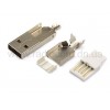 Разъем USB штекер USBA(плоский), для кабеля  (из 4-x деталей)